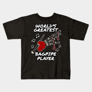 World's Greatest Bagpipe Player Scottish Musician Kids T-Shirt